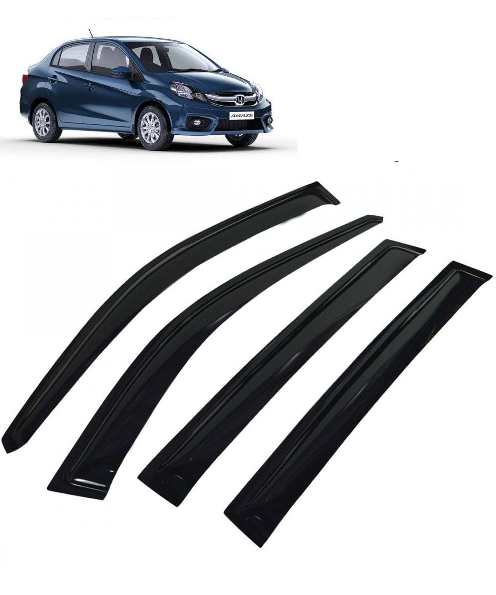Car Window Door Visor For Honda Amaze Set Of 4 Black